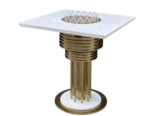 大理石2人位电烤烤肉桌